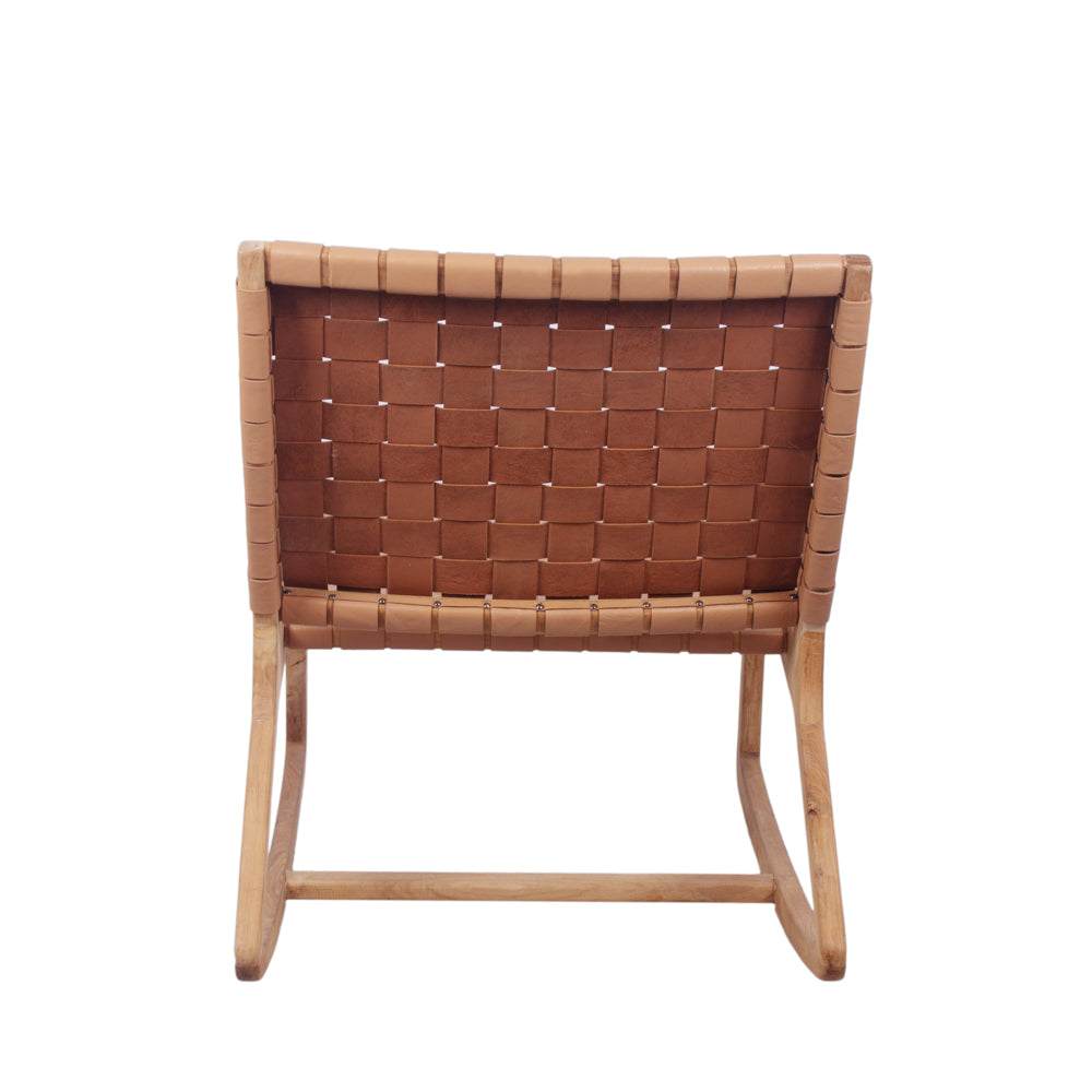 The Rémi Rocking Chair | Handwoven Leather & Solid Wood