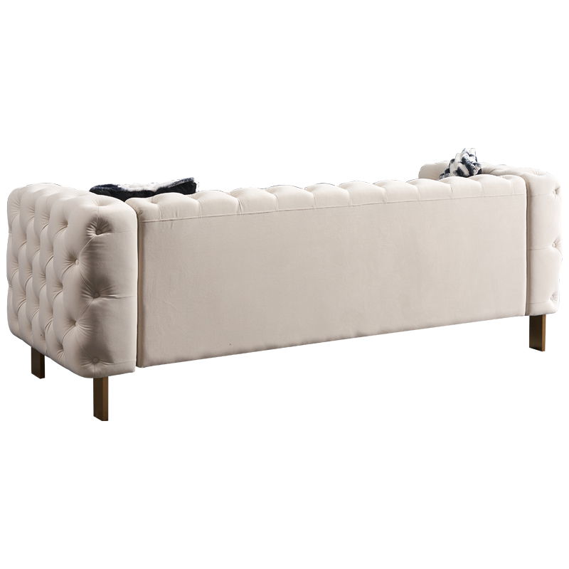 Criterion Sofa in Beige - Tuxedo Style - Back Angle