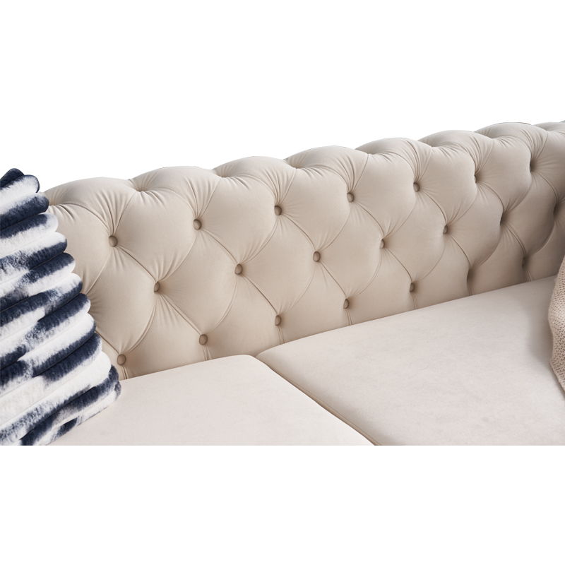 Criterion Sofa in Beige - Tuxedo Style - Close Up