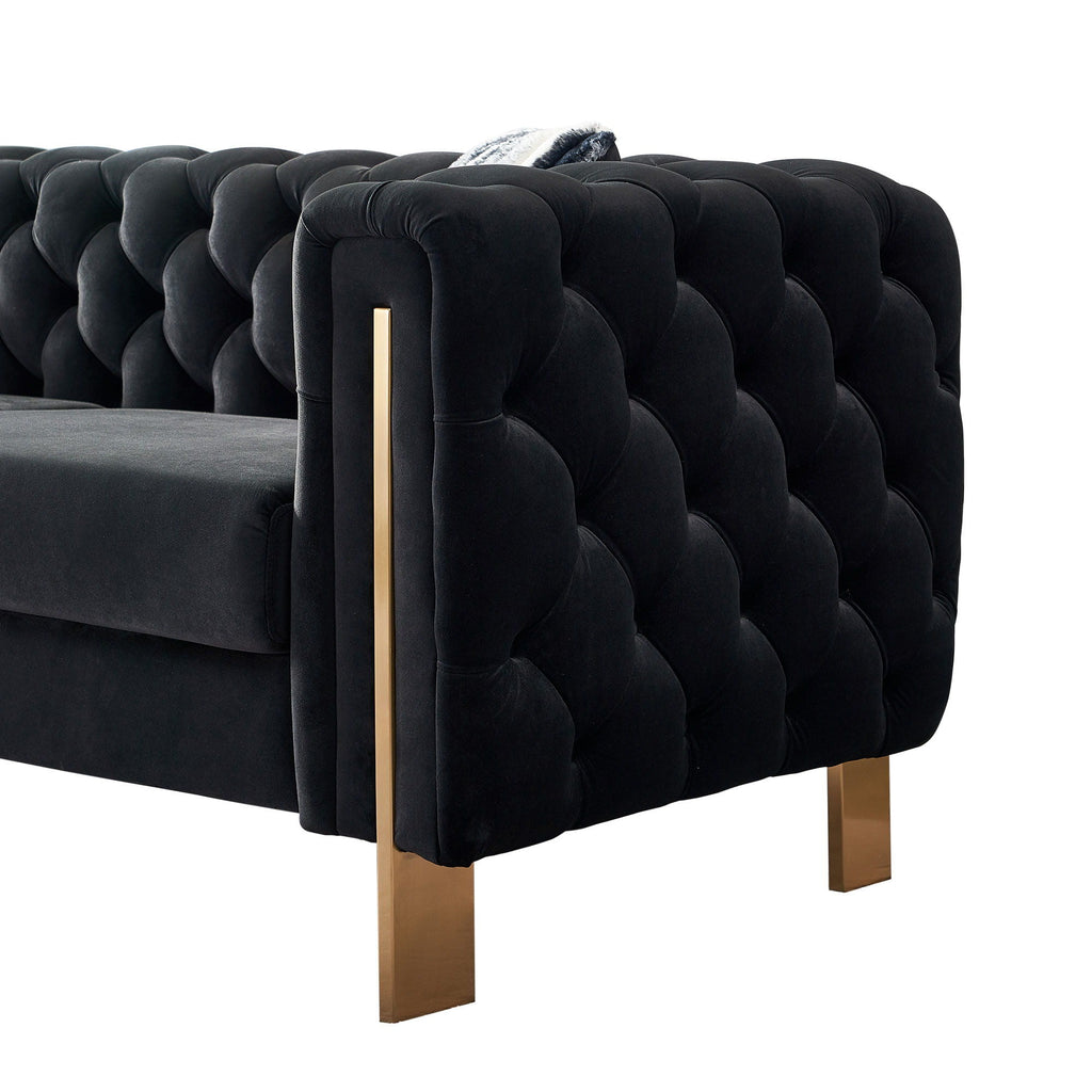 Criterion Sofa in Black - Tuxedo Style - Arm Detail
