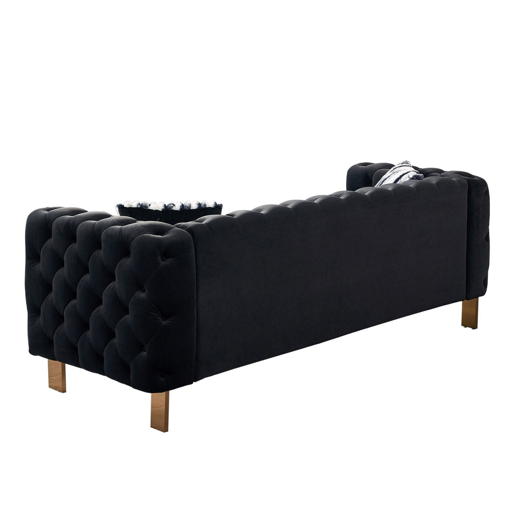 Criterion Sofa in Black - Tuxedo Style - Back Angle
