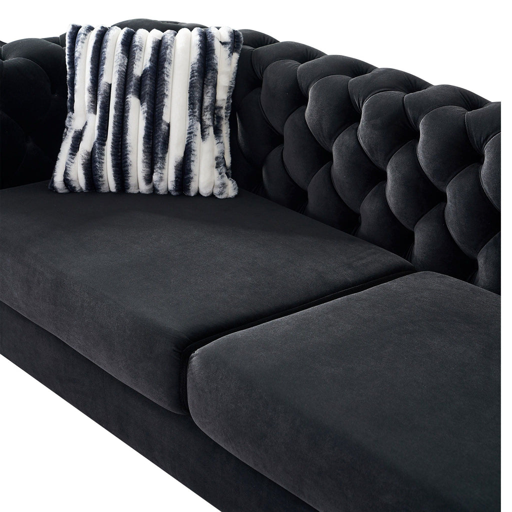 Criterion Sofa in Black - Tuxedo Style - Close Up