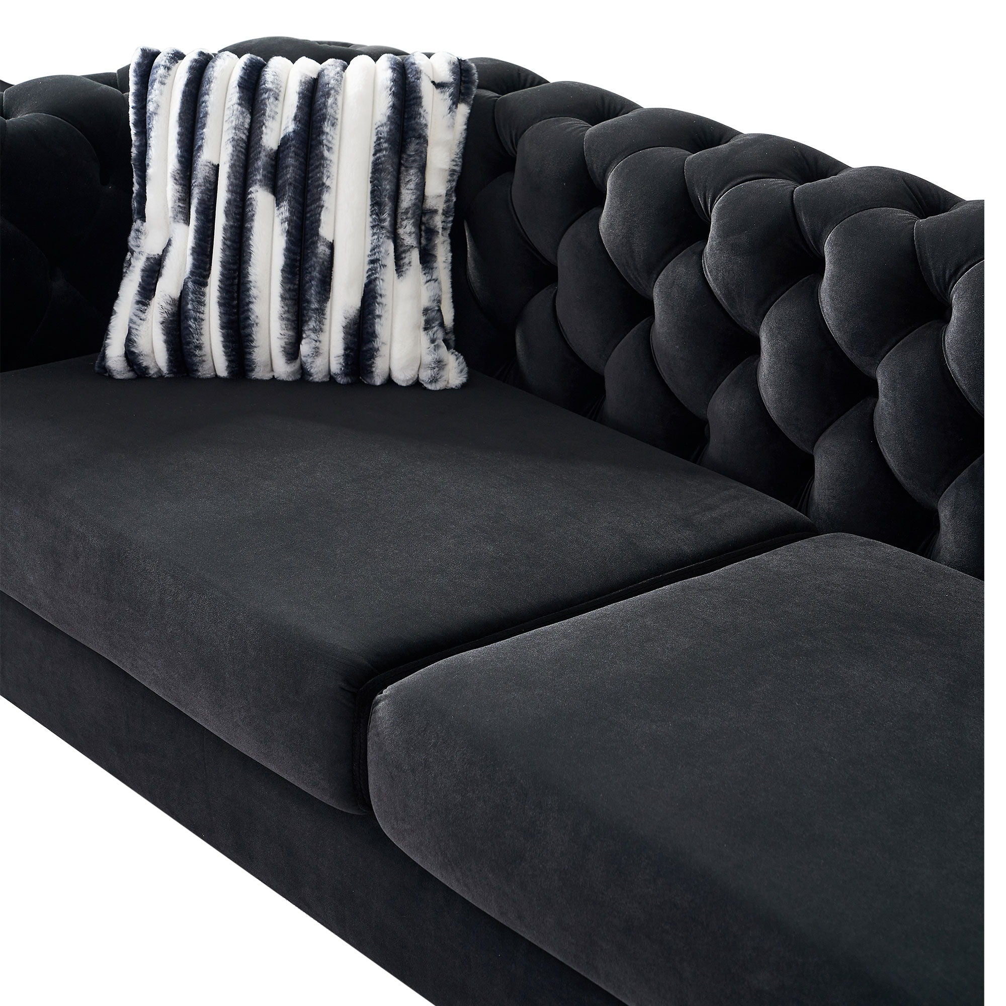 Criterion Sofa in Black - Tuxedo Style - Close Up