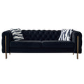 Criterion Sofa in Black - Tuxedo Style - Front