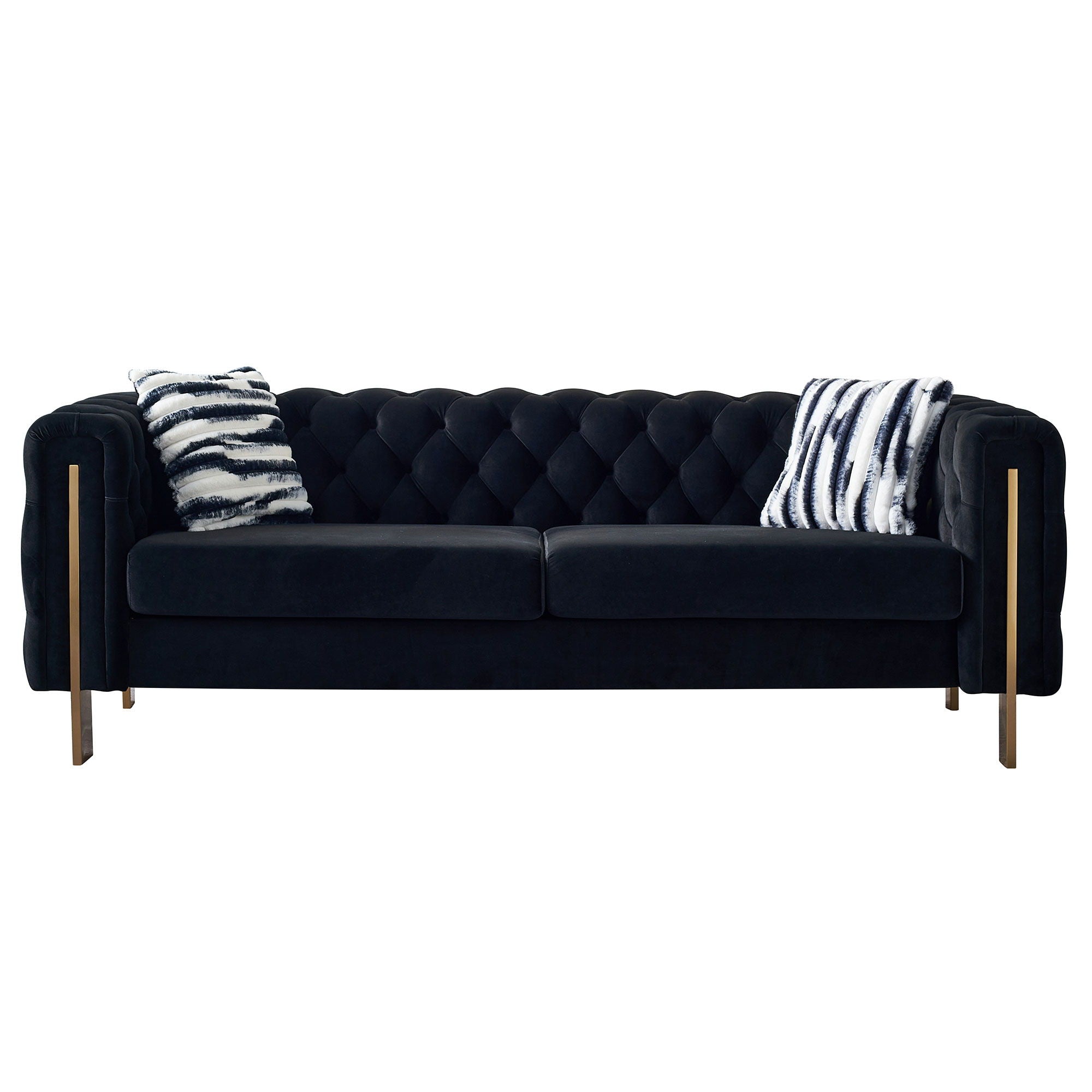 Criterion Sofa in Black - Tuxedo Style - Front
