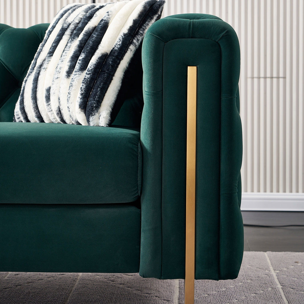 Criterion Sofa in Emerald - Tuxedo Style - Arm Detail
