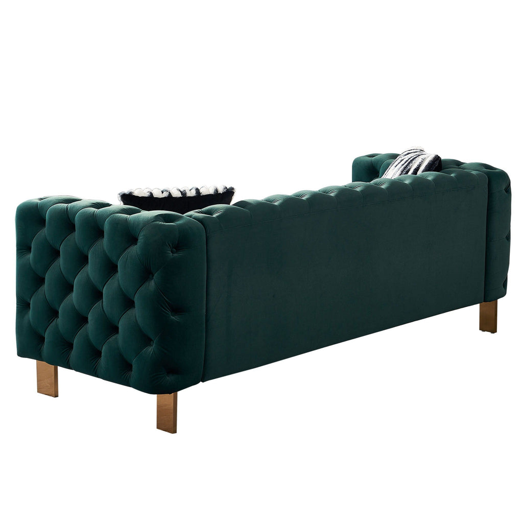 Criterion Sofa in Emerald - Tuxedo Style - Back Angle