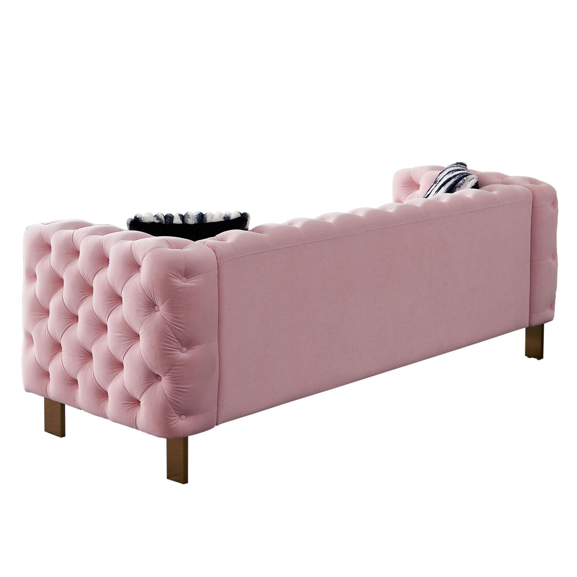 Criterion Sofa in Pink - Tuxedo Style - Back Angle