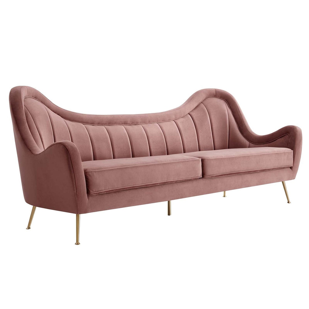The Agnès Sofa | Dusty Rose Performance Velvet