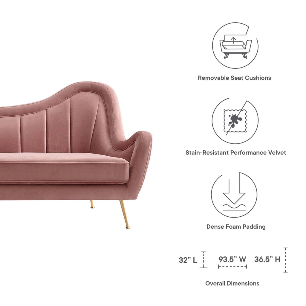 The Agnès Sofa | Dusty Rose Performance Velvet