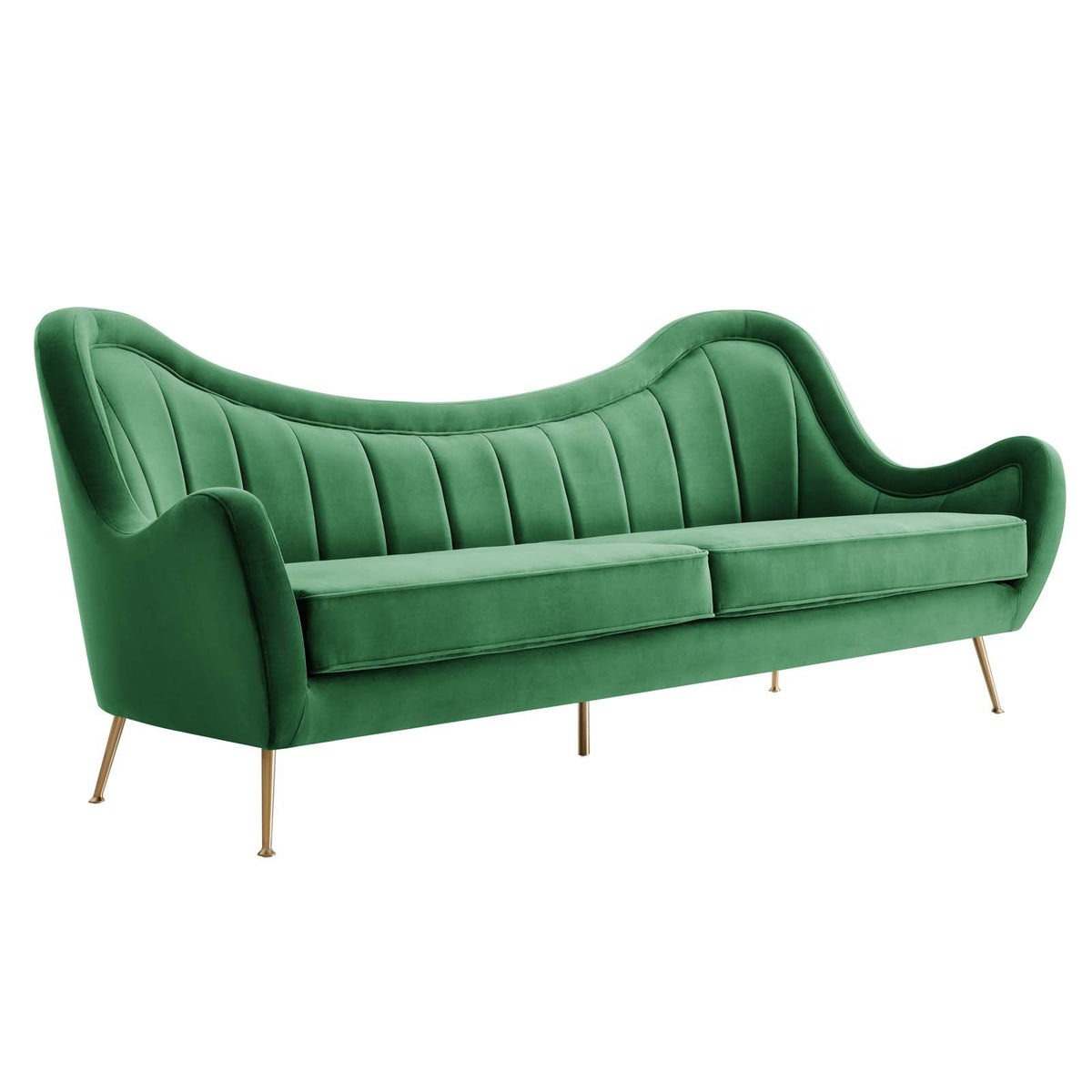 The Agnès Sofa | Emerald Green Performance Velvet