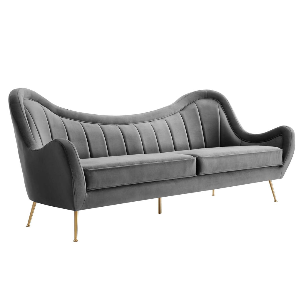 The Agnès Sofa | Gray Performance Velvet