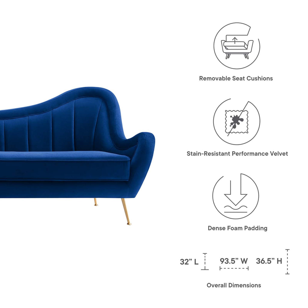 The Agnès Sofa | Navy Blue Performance Velvet