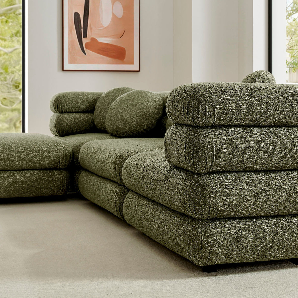 The Olivier Modular Sectional | Layered Looped-Yarn Upholstery