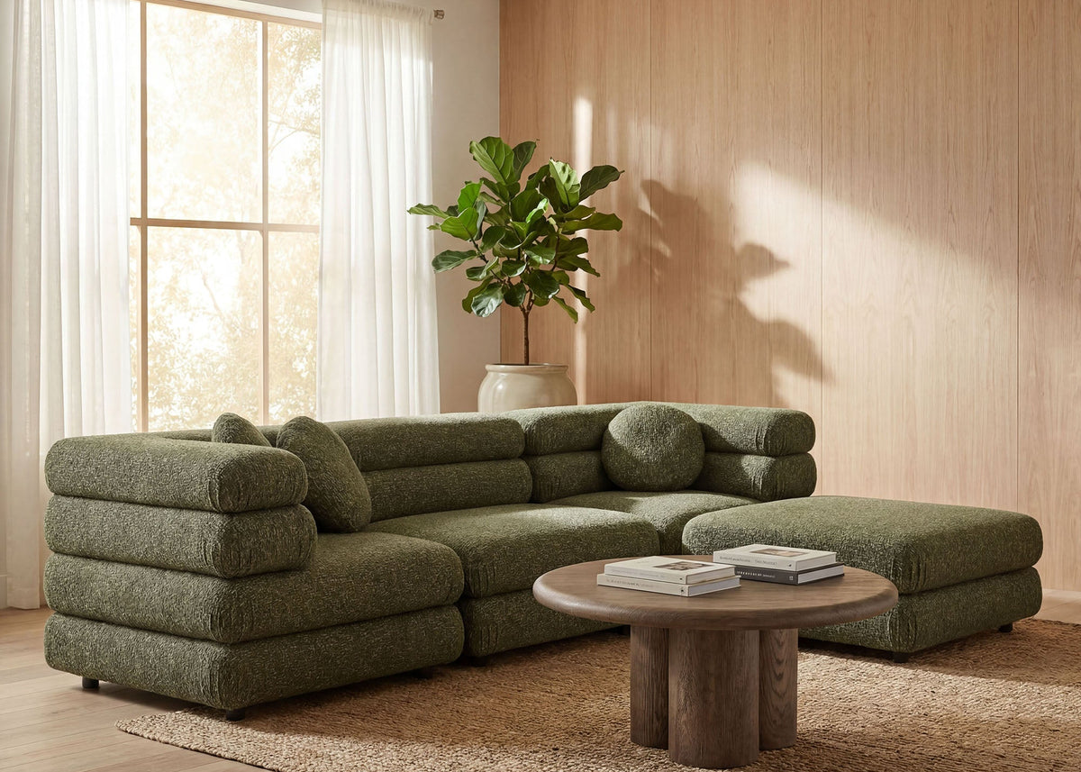 The Olivier Modular Sectional | Layered Looped-Yarn Upholstery