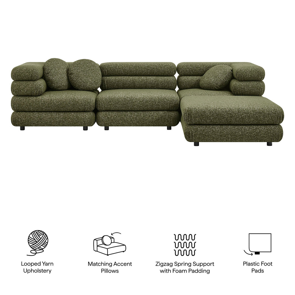 The Olivier Modular Sectional | Layered Looped-Yarn Upholstery