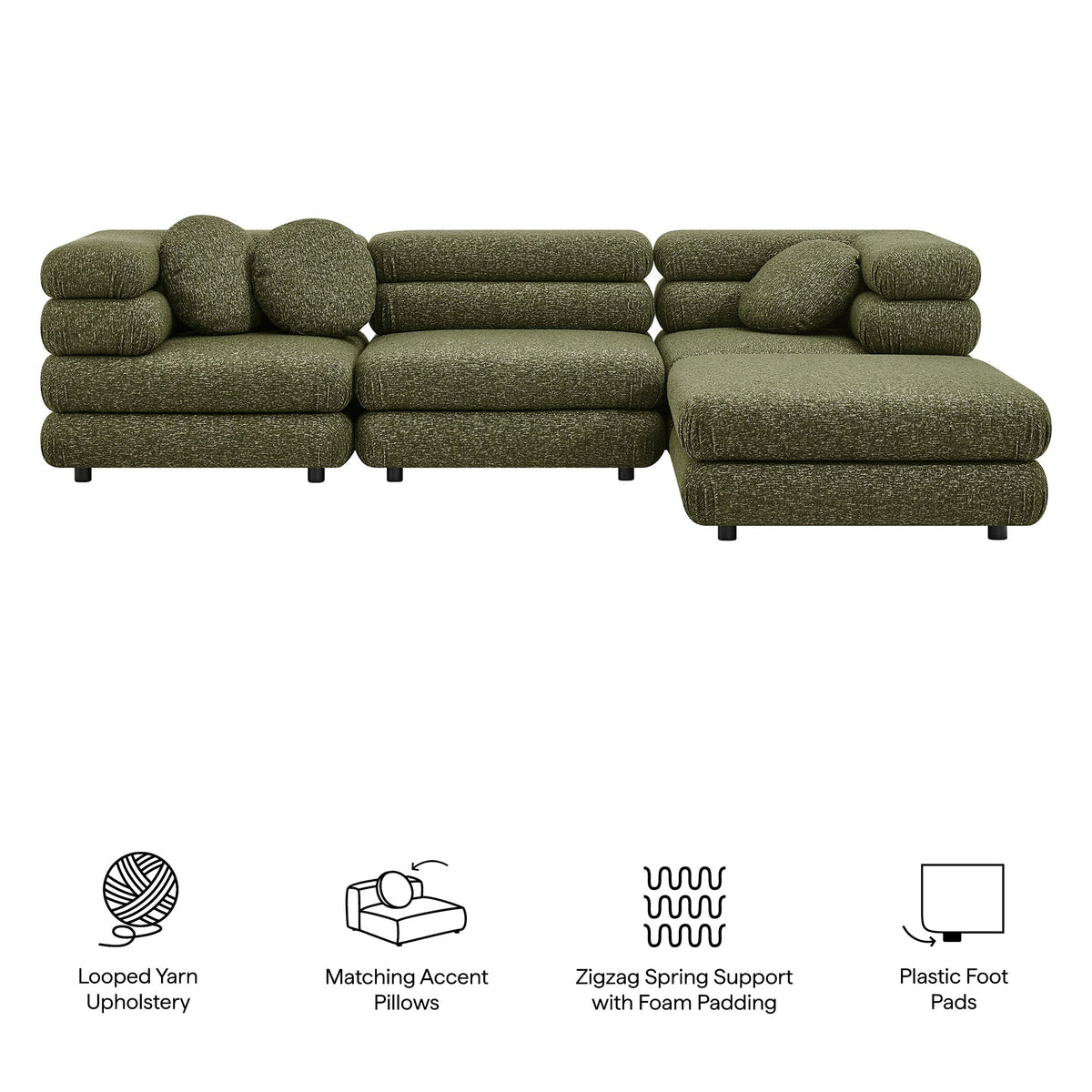 The Olivier Modular Sectional | Layered Looped-Yarn Upholstery