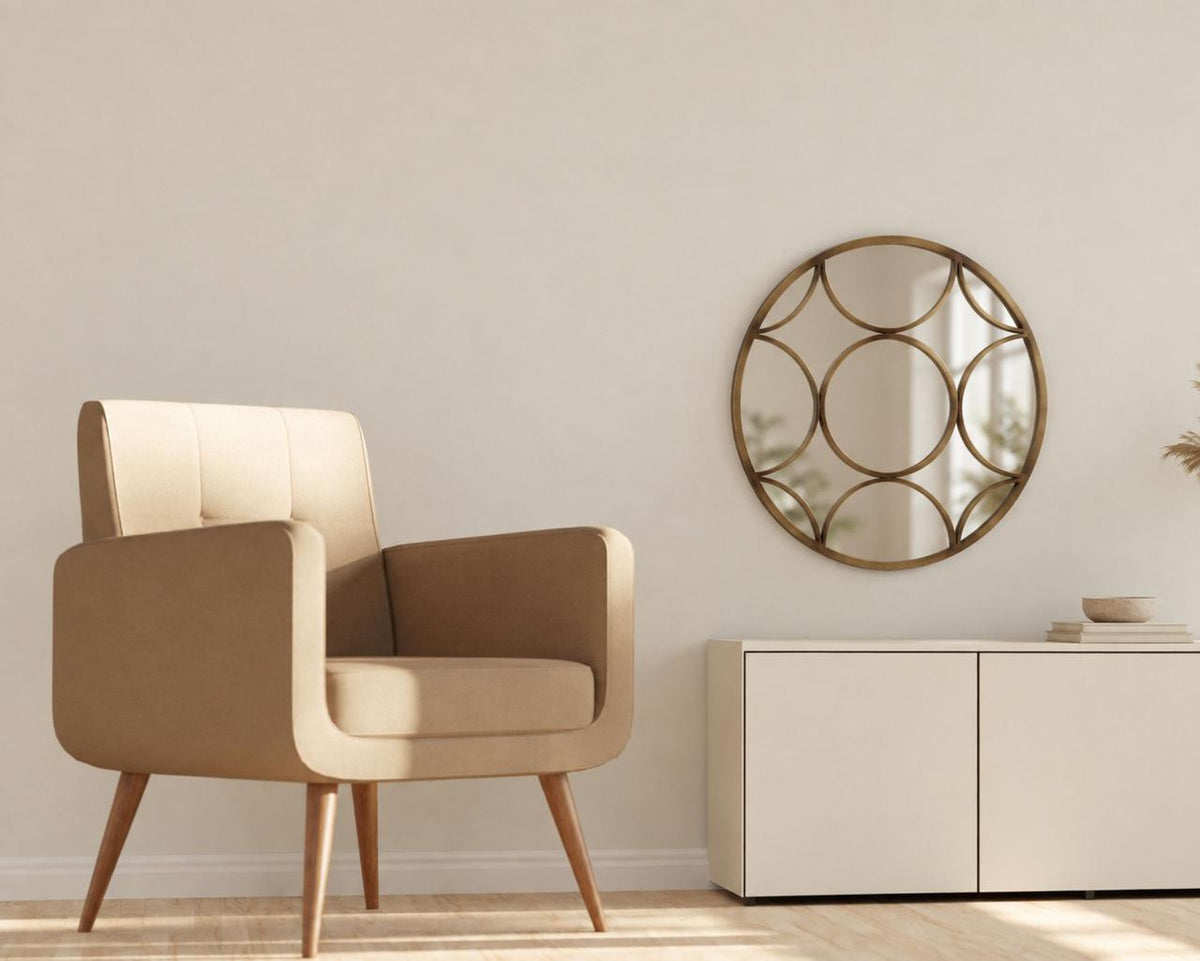 The Éliane Mirror in a second editorial interior setting, showing the piece in relation to surrounding furnishings.