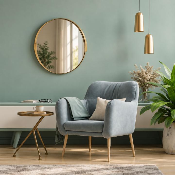 The Aurore Mirror styled in a contemporary interior, showing its scale and material character in room context.