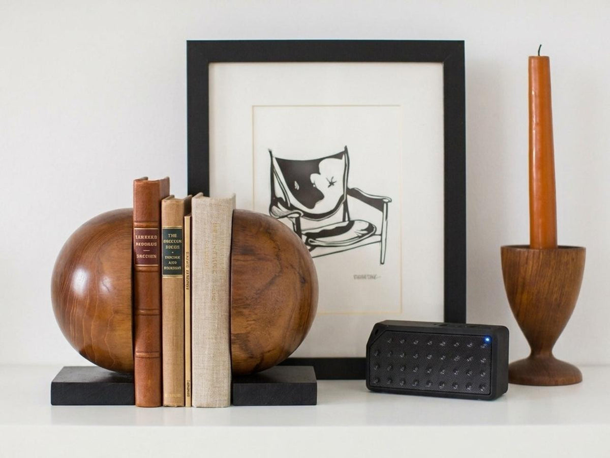The Gaspard Bookends in a second editorial interior setting, showing the piece in relation to surrounding furnishings.