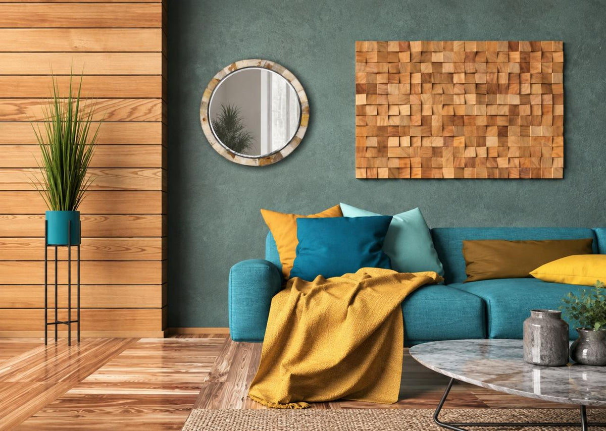 The Godfrey Horn Mirror in a second editorial interior setting, showing the piece in relation to surrounding furnishings.