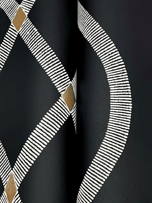 Ellena Black wallpaper in a second refined editorial interior