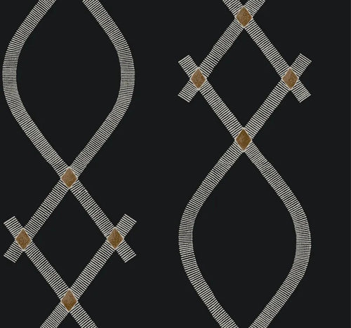 Ellena Black wallpaper highlighted in a modern luxury editorial room