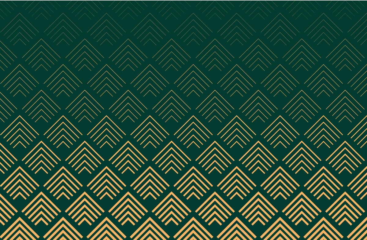 The Émeraude Mural | Gilded Geometric Arches