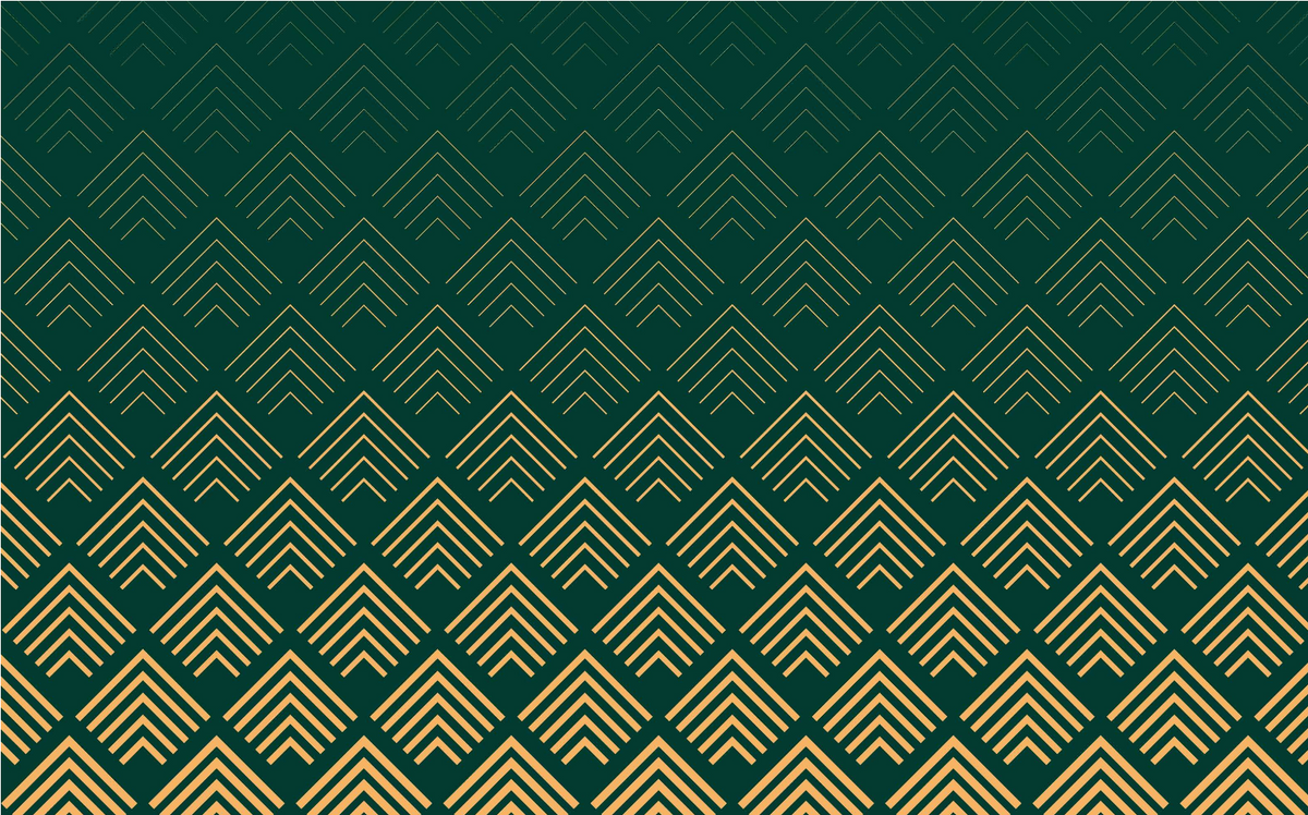 The Émeraude Mural | Gilded Geometric Arches