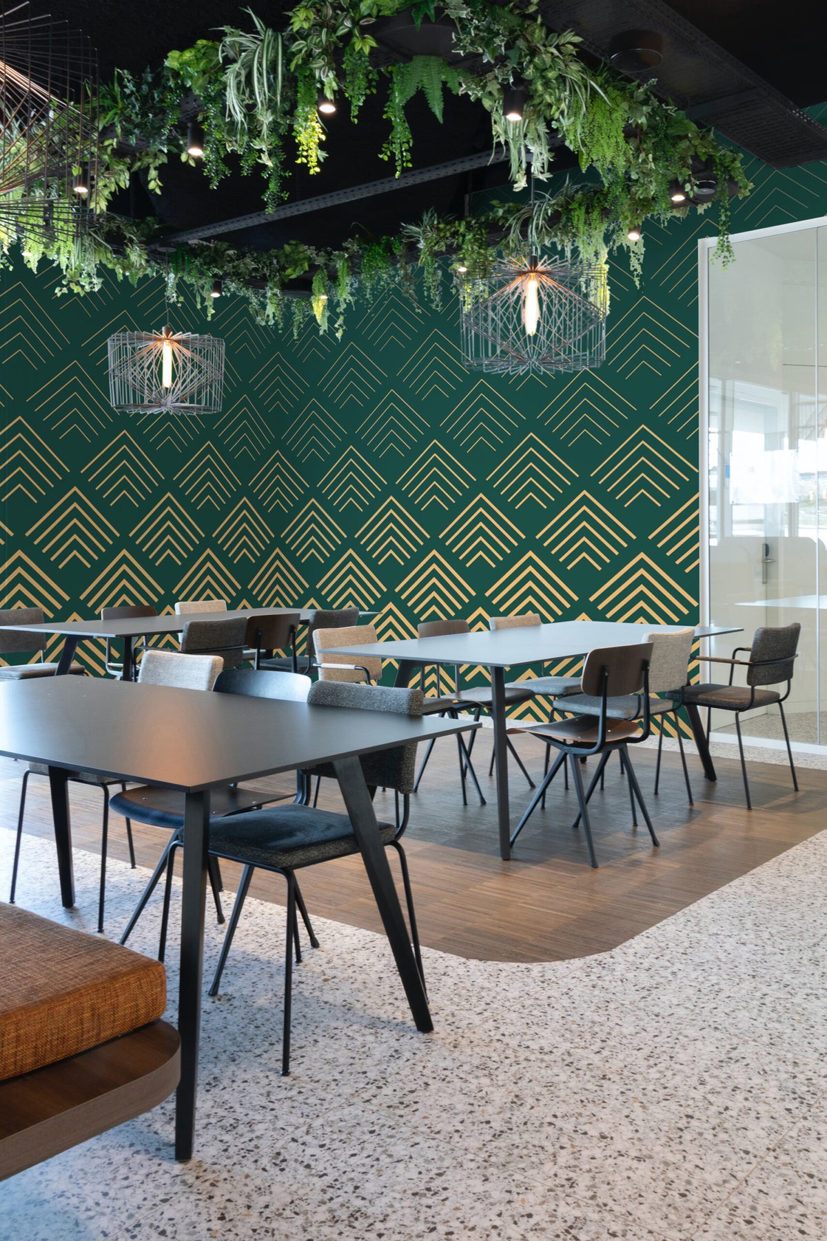 The Émeraude Mural | Gilded Geometric Arches