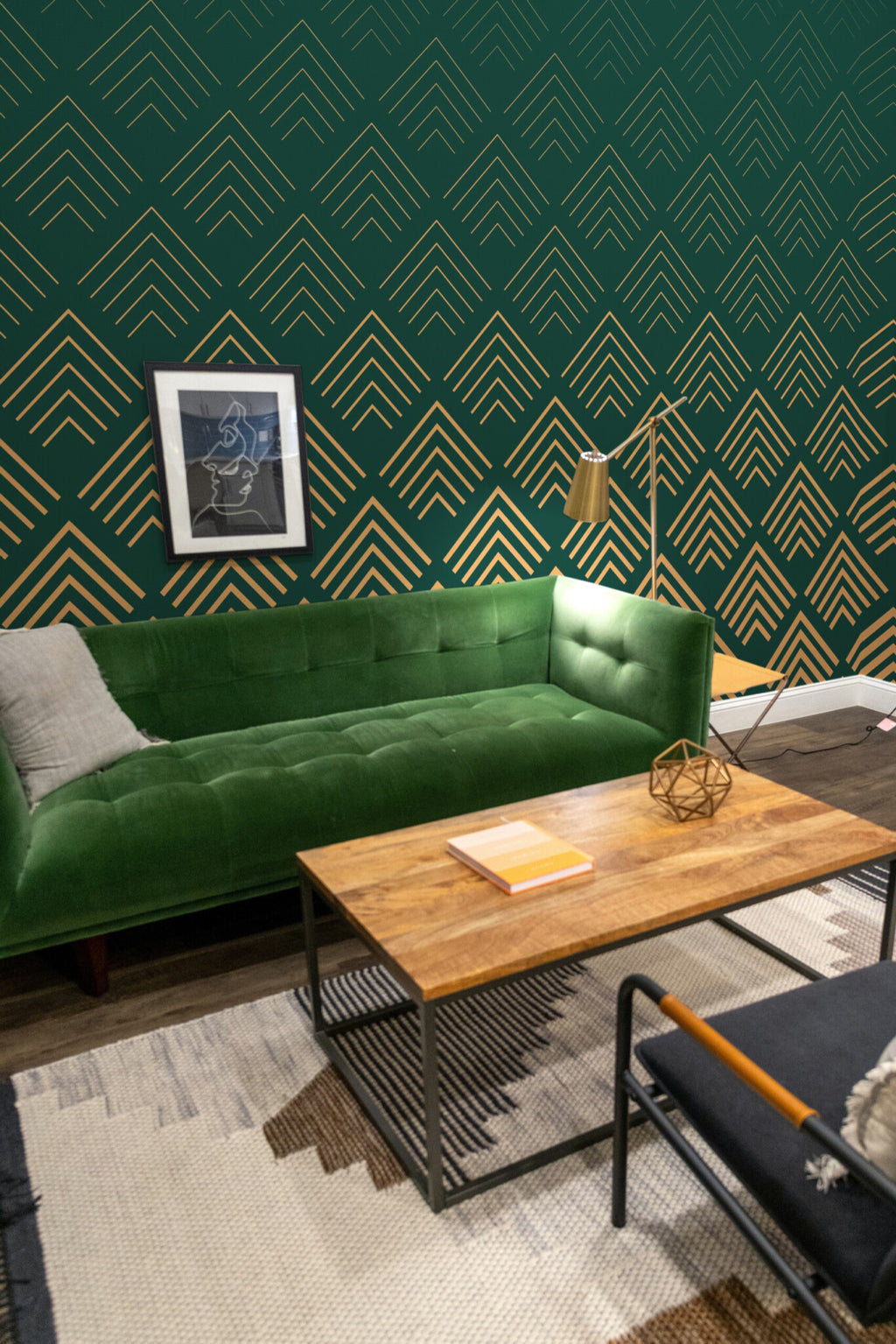 The Émeraude Mural | Gilded Geometric Arches