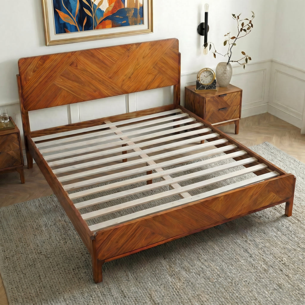 The Benoît Bed | Caramel Woven Wood