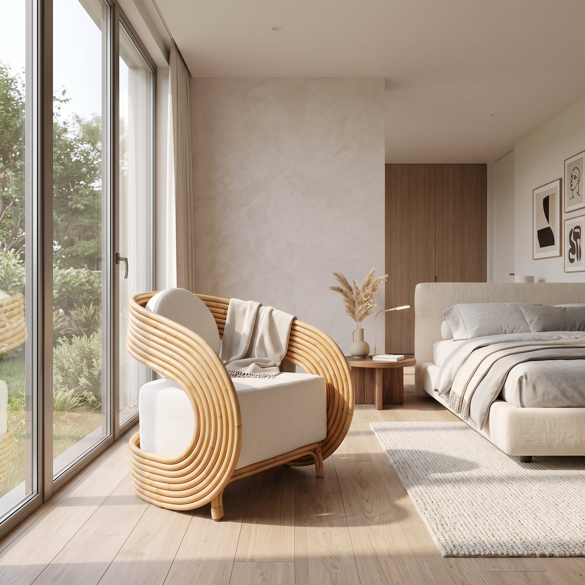 The Anaïs Accent Chair | Sculptural Natural Rattan