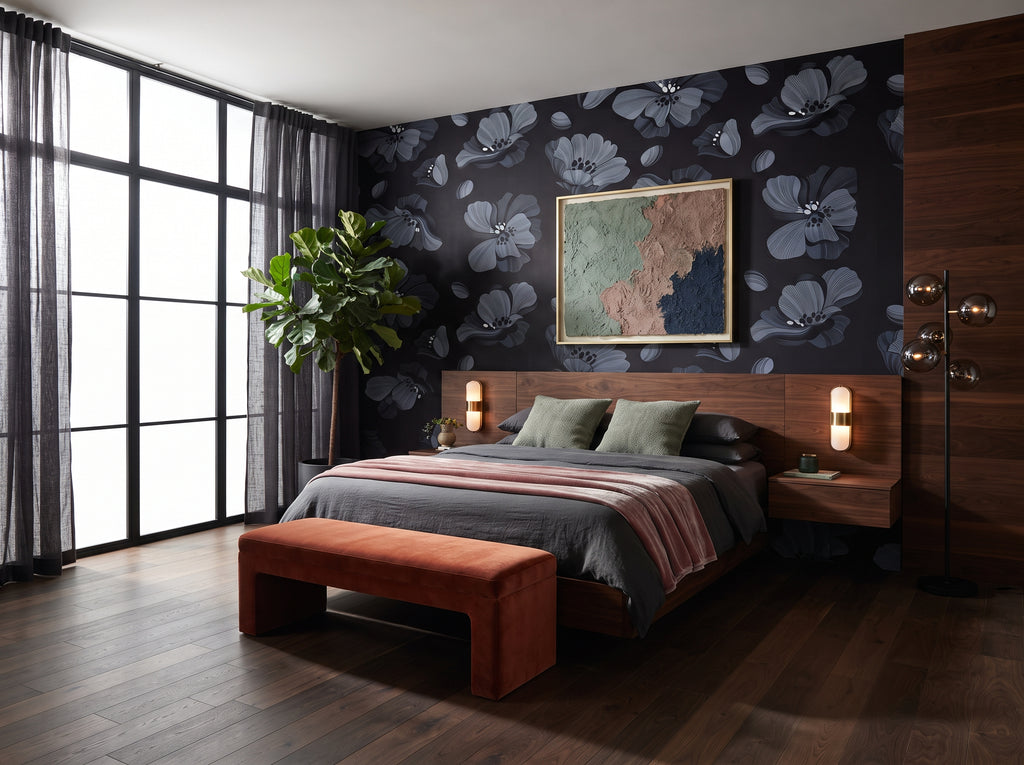 The Ninon Mural | Midnight Floral Rhythm