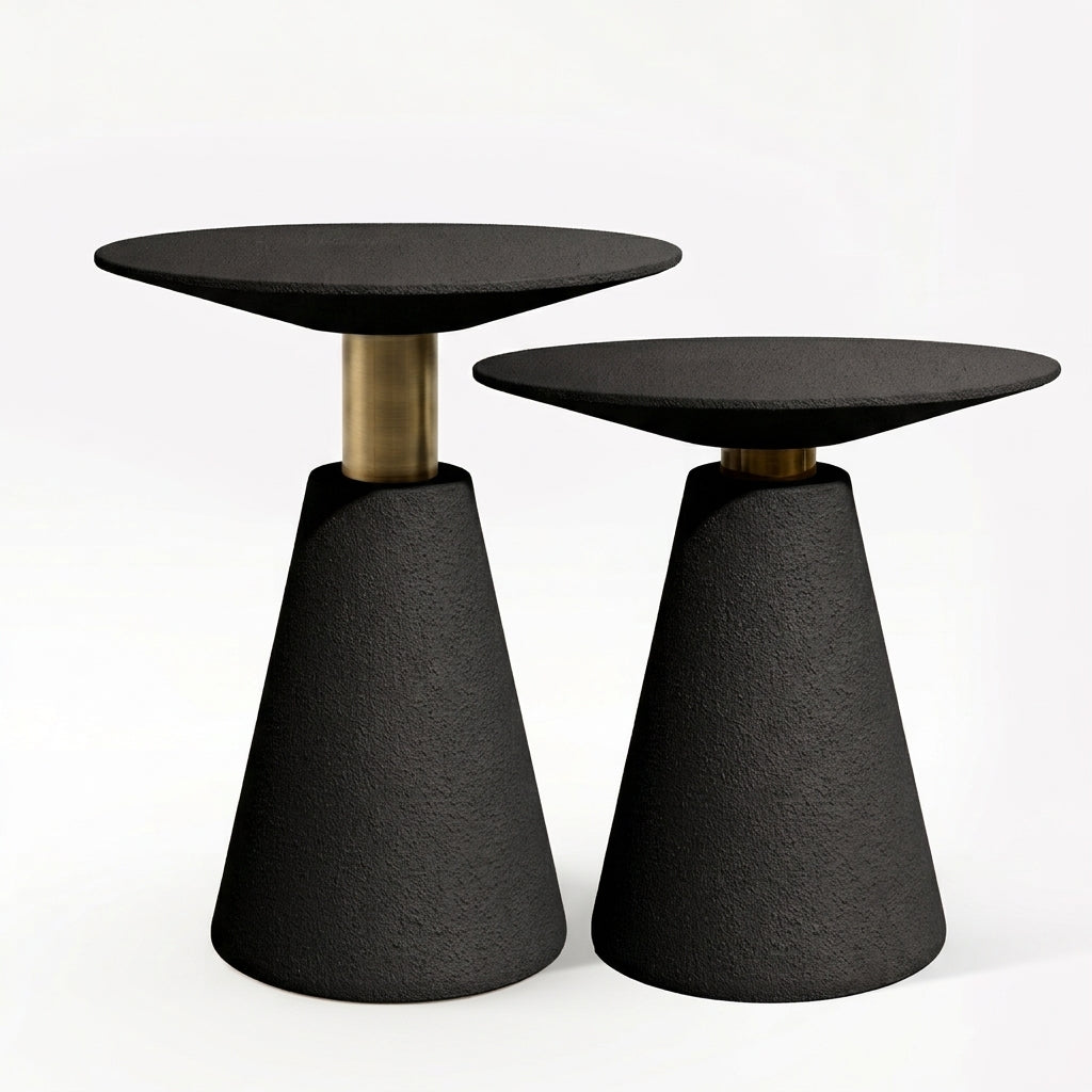 The Solène Side Tables | Textured Microcement