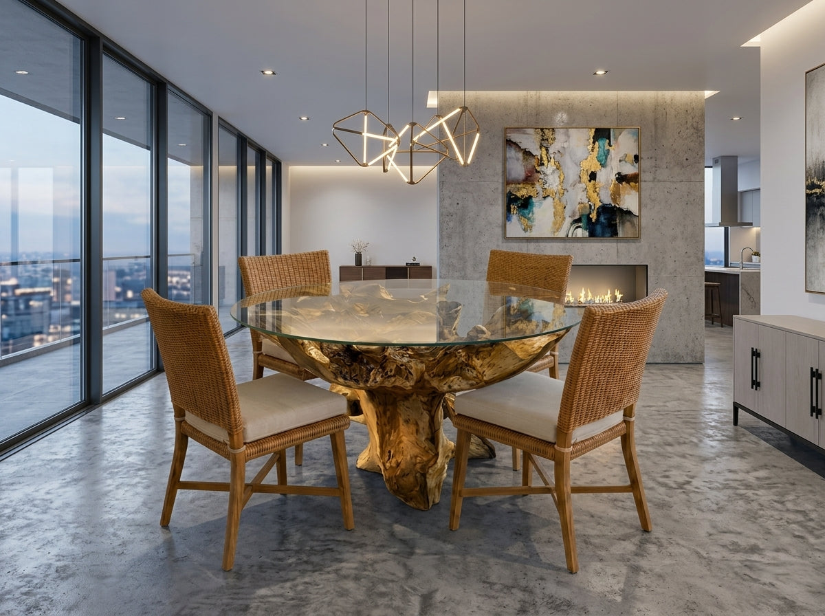 The Nusa Dining Table | Sculptural Teak Root