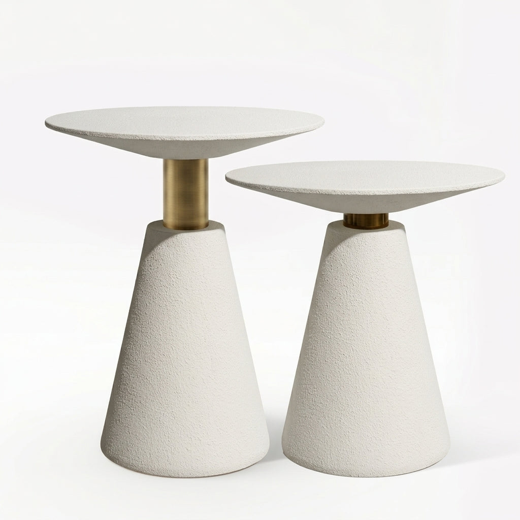 The Solène Side Tables | Textured Microcement