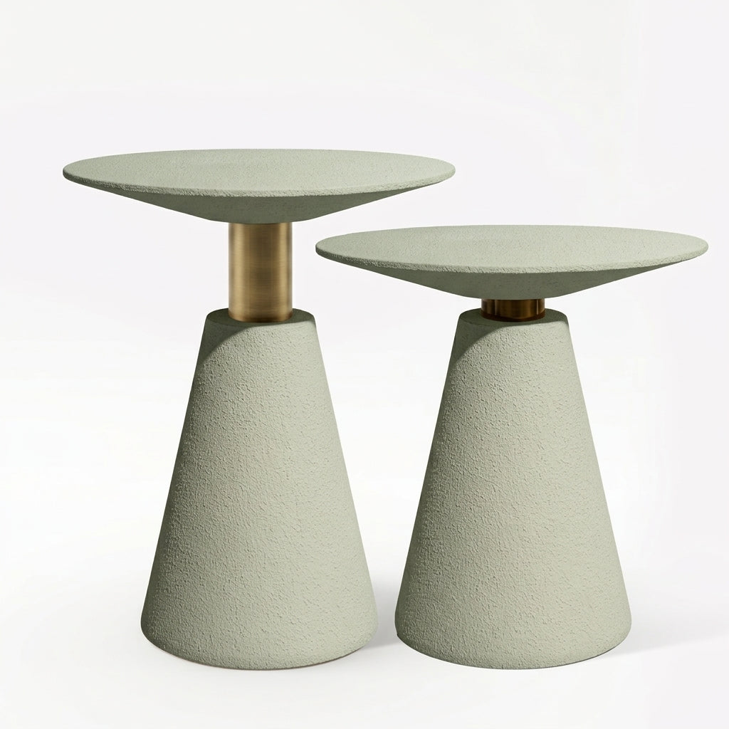 The Solène Side Tables | Textured Microcement