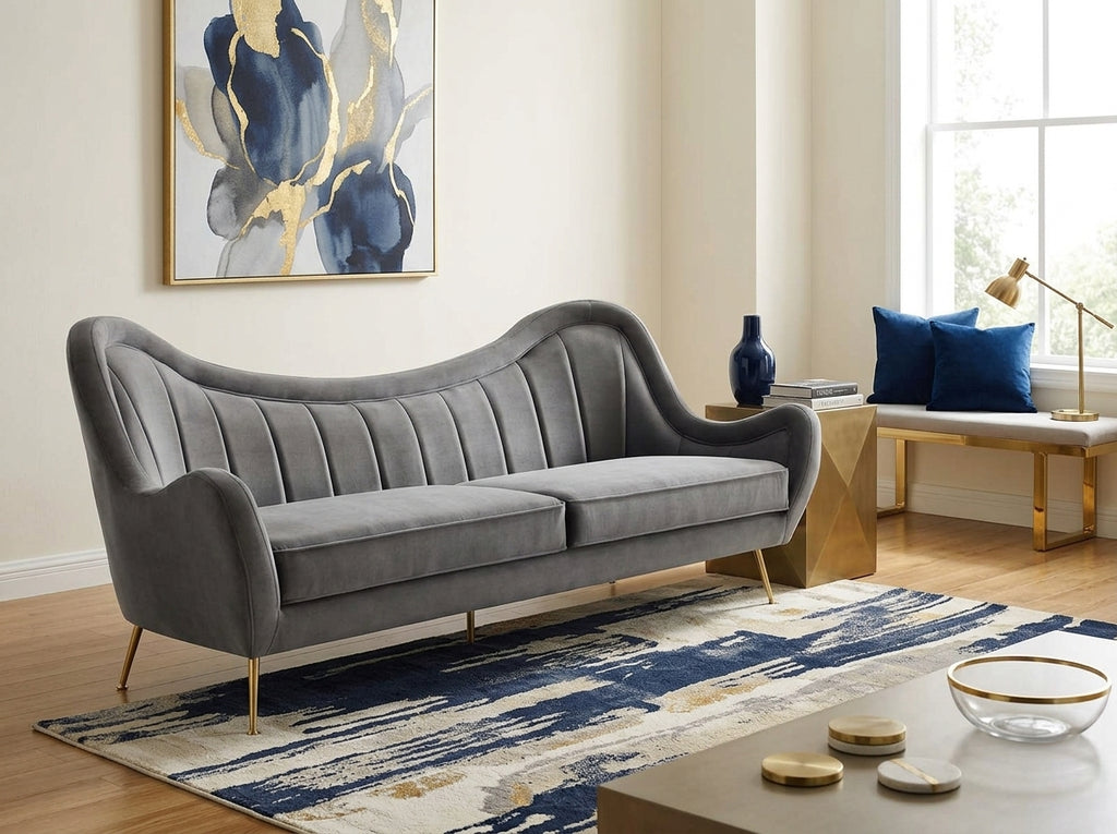The Agnès Sofa | Gray Performance Velvet