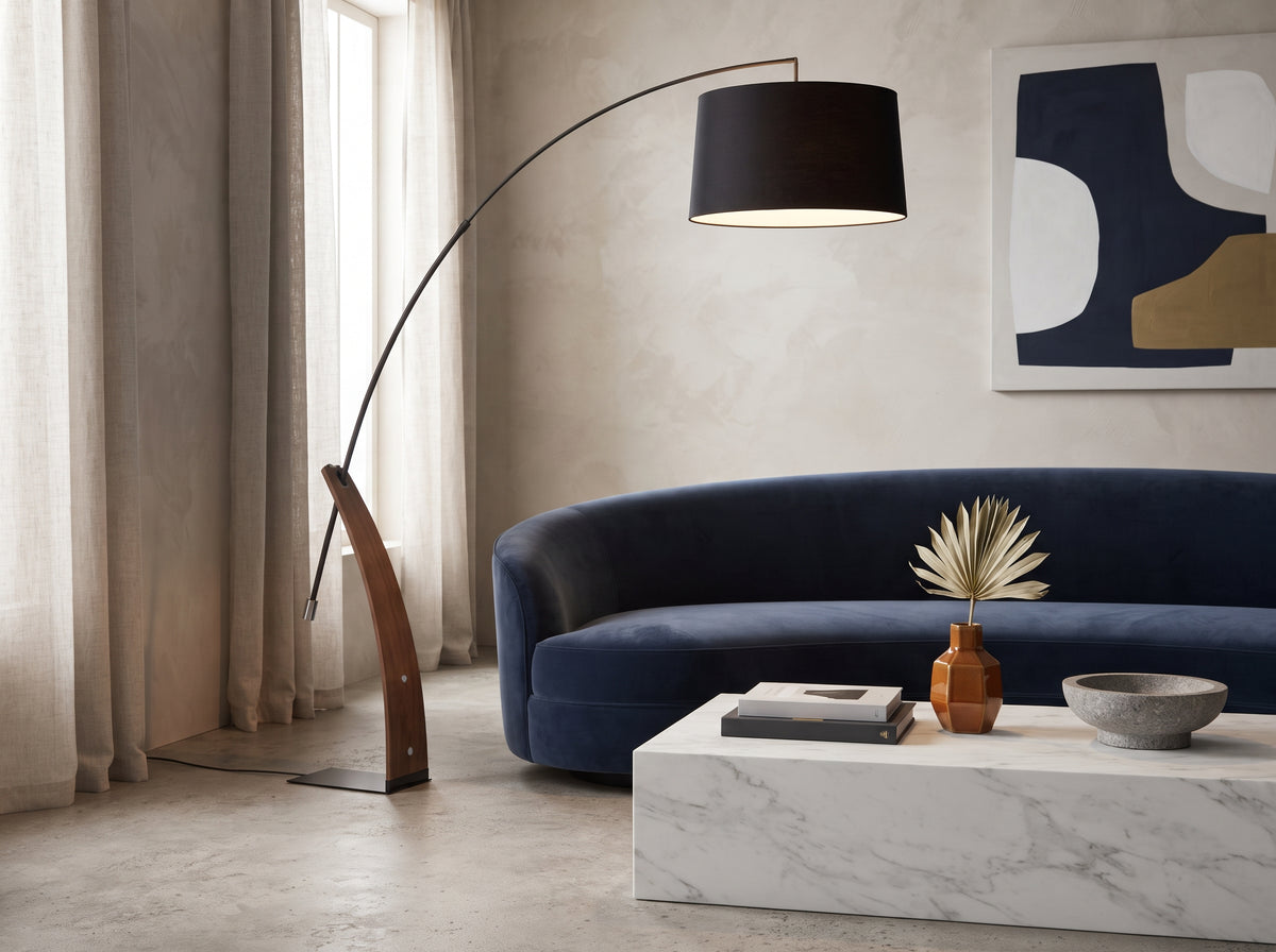 The Éloïse Floor Lamp | Sculptural Walnut Arcs