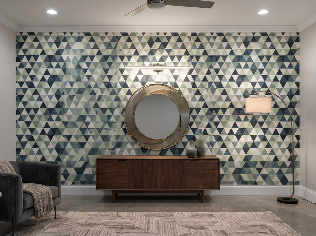 The Amandine Wallpaper | Forest & Slate Mosaic