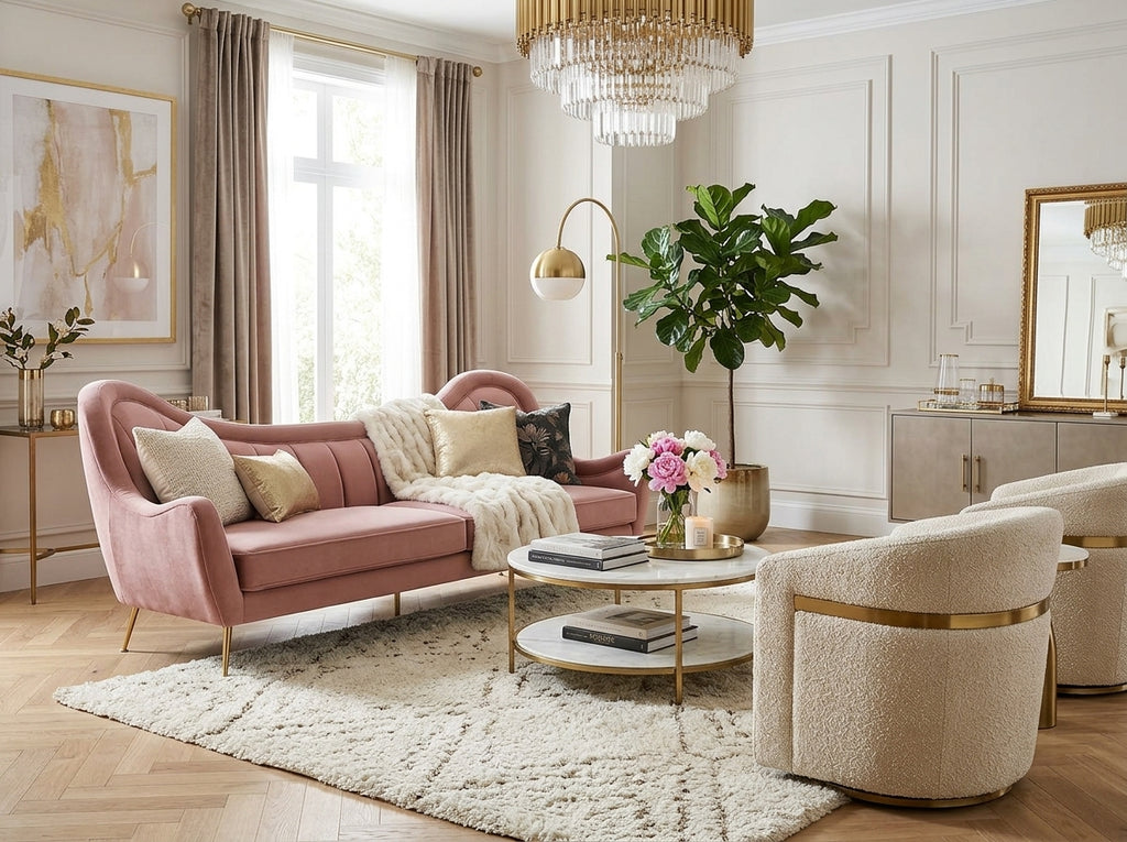 The Agnès Sofa | Dusty Rose Performance Velvet