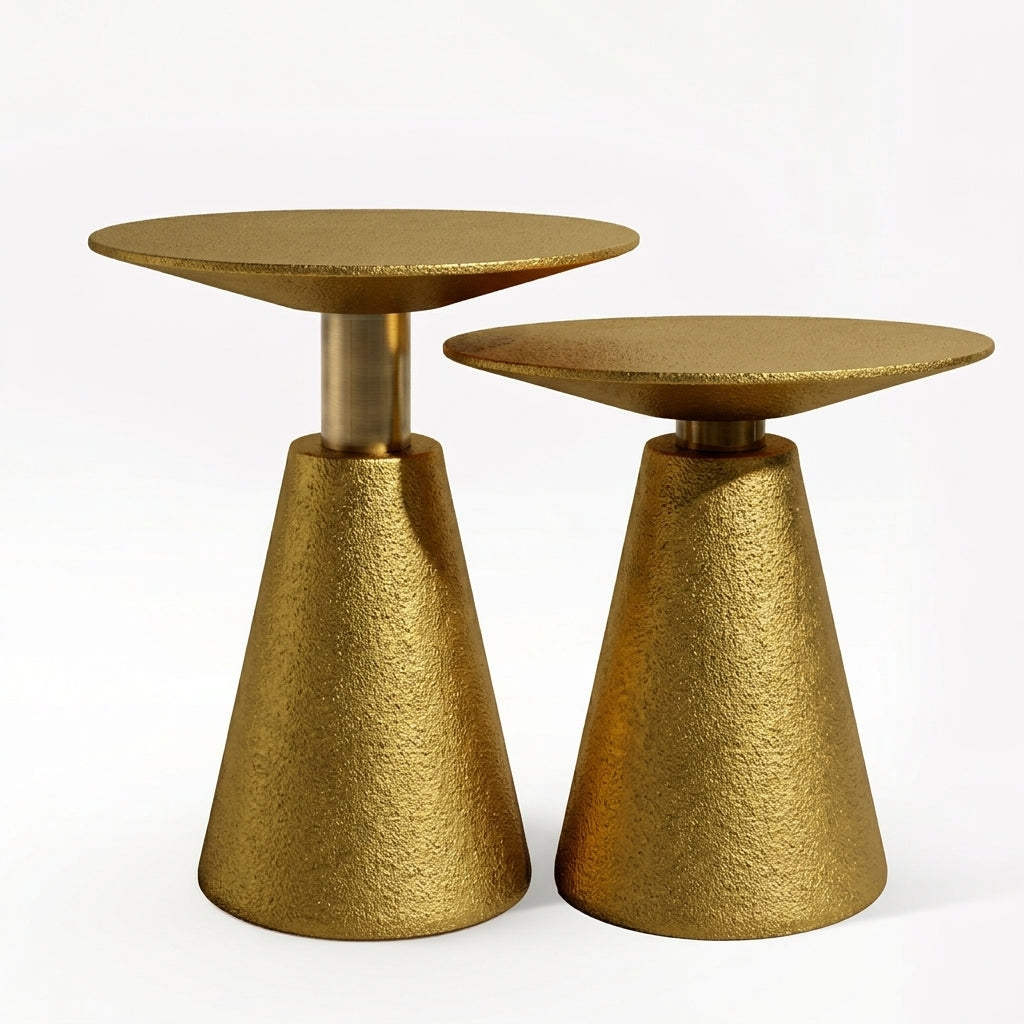 The Solène Side Tables | Textured Microcement