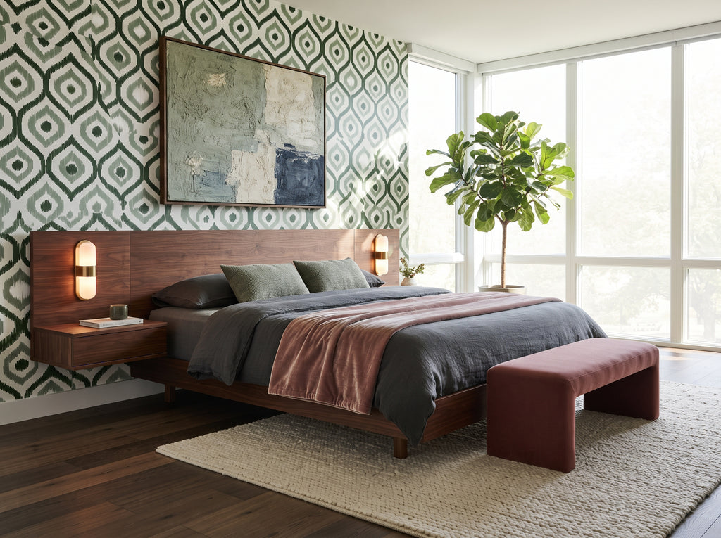 The Ondine Wallpaper | Sage Ikat