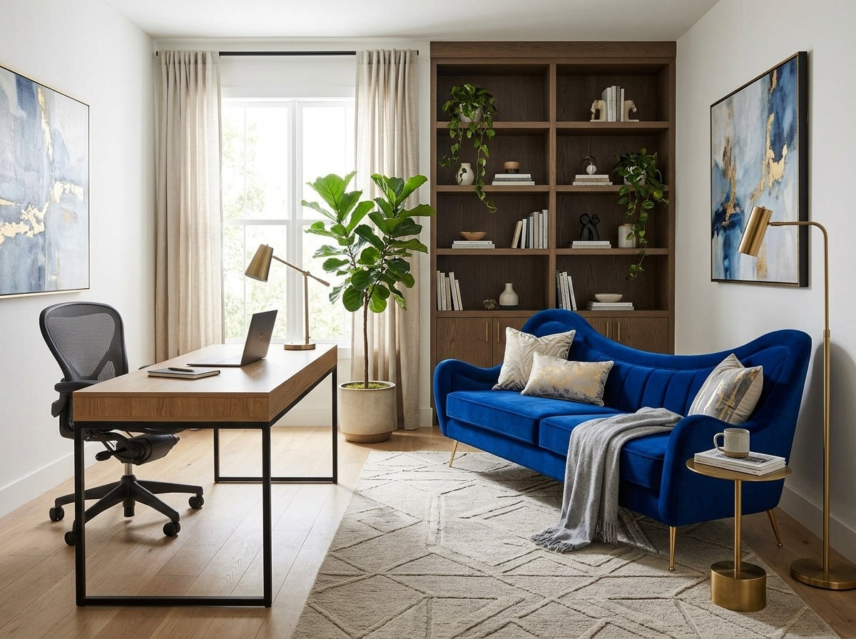 The Agnès Sofa | Navy Blue Performance Velvet