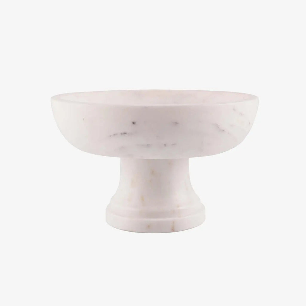 The Geneviève Pedestal Bowl — Natural Marble — product view
