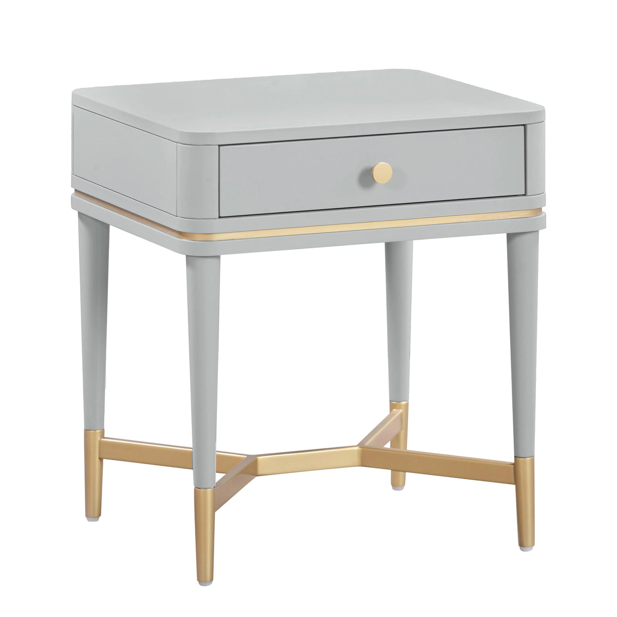 The Sylvie Nightstand | Art Deco Inlay & Gold Details