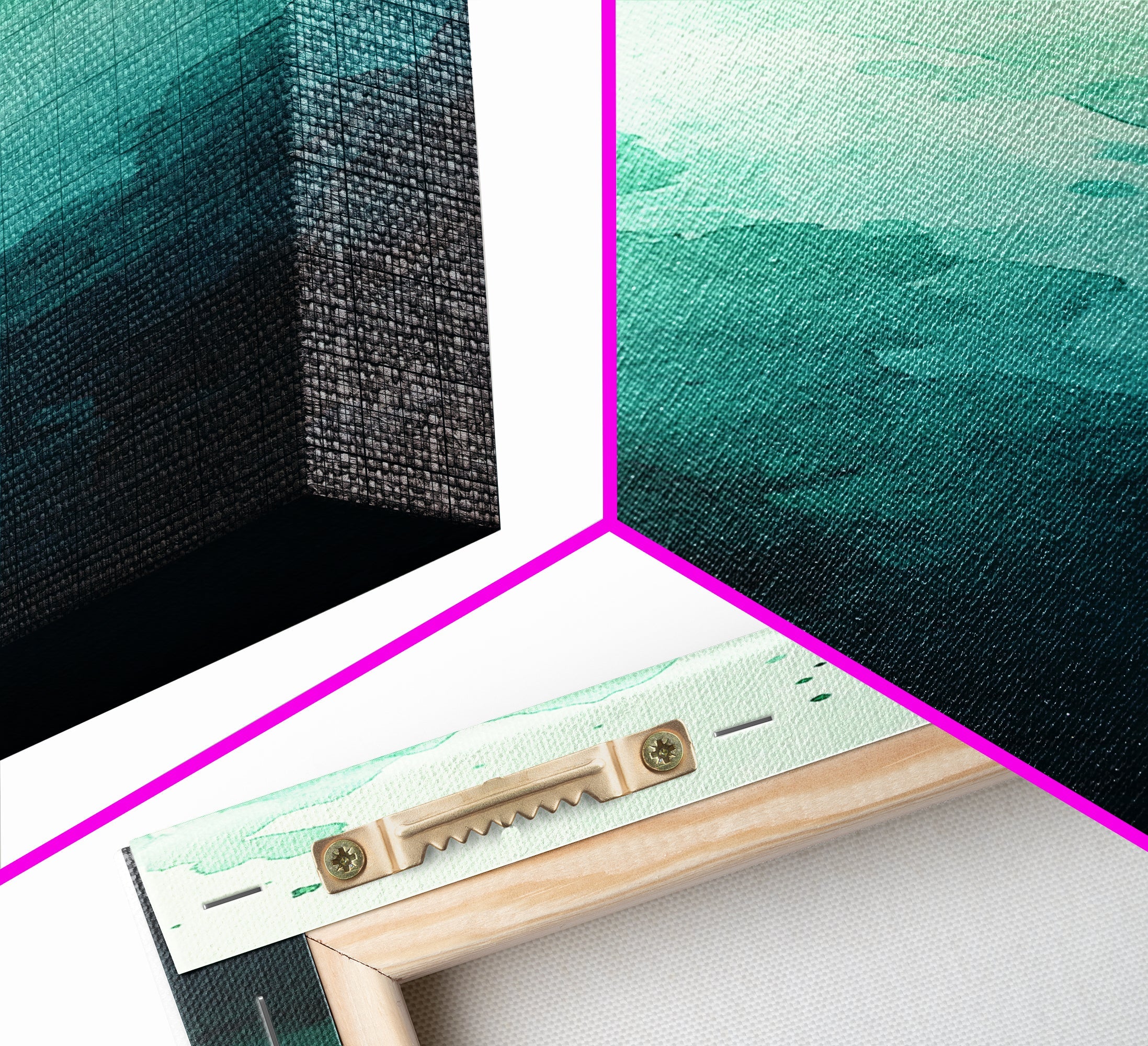 The Maëlle Wall Art — Teal Gradient Canvas — hotspot features jpg