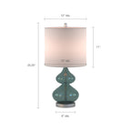 Dimension diagram of the Léonie Table Lamp showing 25.25 inches high, 12 inch shade diameter, 6 inch base diameter
