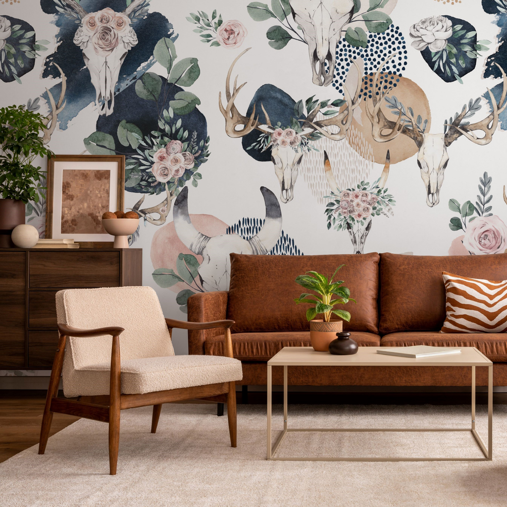 The Lawless Rose Wallpaper | Navy, Blush & Sage